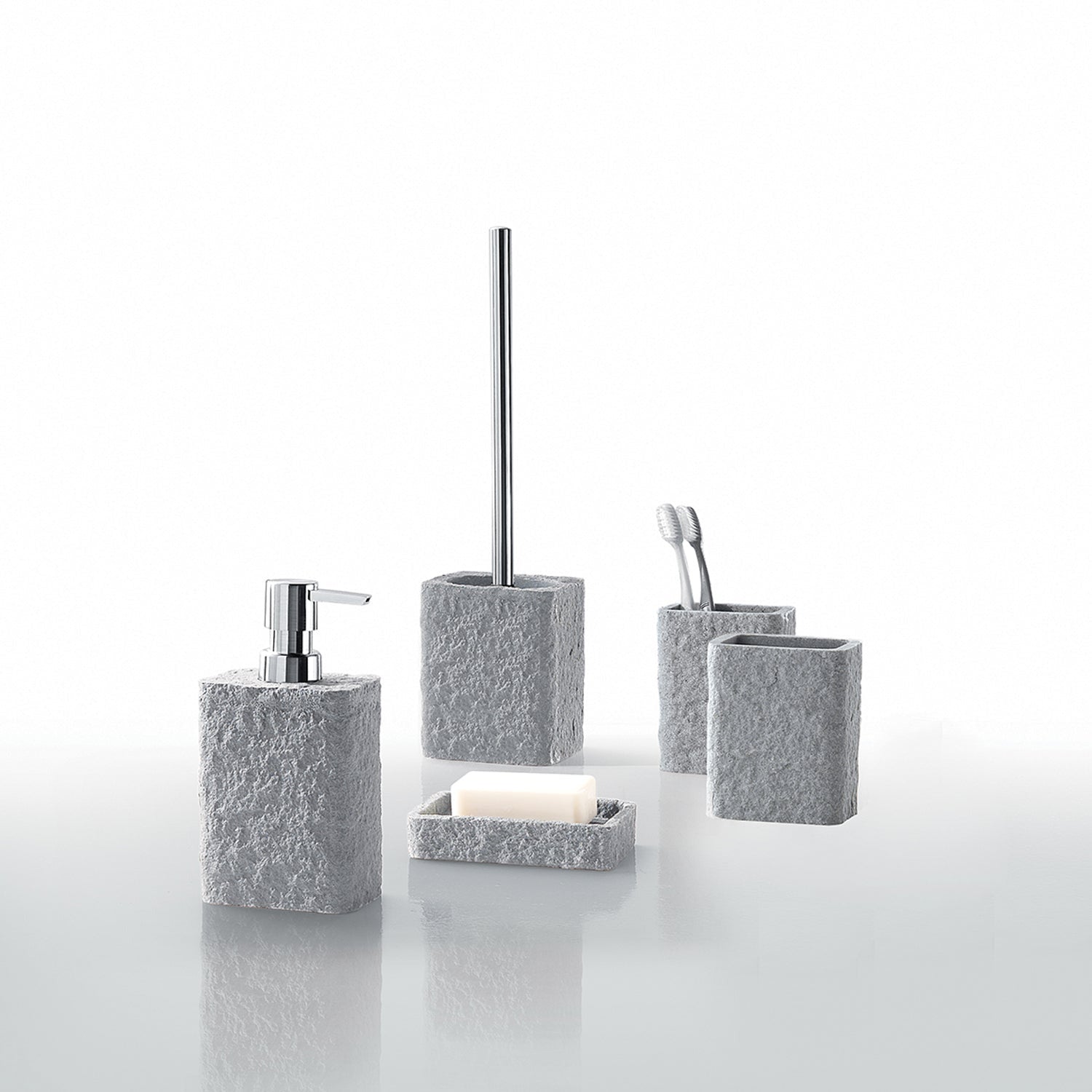 GEDY - Dispenser sapone Aries grigio - h16,8x9x6,4 cm